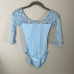 CLASS- IN LIGHT BLUE LEOTARD